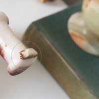 Vintage mortar and pestle | Onyx marble mortar | Small marble mortar | Green and brown onyx mortar and pestle
