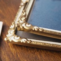 Set of two vintage photo frames | Set of two small matching vintage frames | Vintage brass picture frames | Brass and white frames