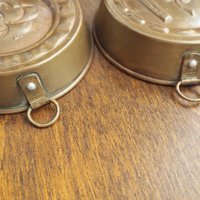Set of four vintage copper baking molds | Small copper molds | Mismatched copper molds | Vintage copper molds | Vintage kitchen decor