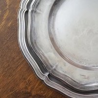 Vintage alpacca silver trays | Set of two scalloped trays | Alpacca silver platters | Vintage serving trays | Vintage scalloped trays