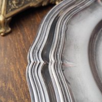 Vintage alpacca silver trays | Set of two scalloped trays | Alpacca silver platters | Vintage serving trays | Vintage scalloped trays
