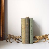 Vintage brass dogs | Set of two vintage brass dogs | Vintage brass figurines | Brass dog statues | Vintage brass dog figurines
