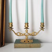Vintage brass candelabra | Brass candelabra | Three arm brass candlestick holder | Three arm candelabra | Kupittaan Valaisin candle holder