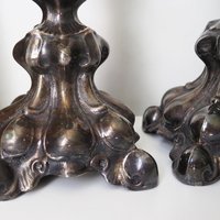 Set of two vintage candlestick holders | Alpacca silver candlestick holders | Large silver candlestick holders | Vintage candle holders