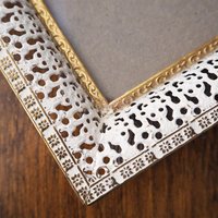 Vintage photo frame | Vintage brass and white photo frame | Brass picture frame | Vintage Jyden picture frame | Danish photo frame