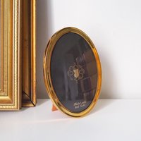 Vintage gold plated photo frame | Oval gold plated photo frame | Danish picture frame | Vintage Jyden picture frame | Oval photo frame