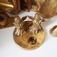 Vintage candle holder set | Brass candlestick holders | Vintage brass candle holders and candle snuffer | Vintage Christmas gift set