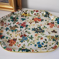 Vintage floral serving tray | Large vintage tray | Retro tray | Vintage Daher Decorative Ware tray | Made in England | Floral serving tray