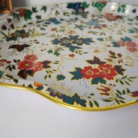 Vintage floral serving tray | Large vintage tray | Retro tray | Vintage Daher Decorative Ware tray | Made in England | Floral serving tray