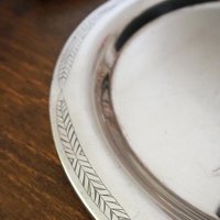 Vintage alpacca silver tray | Alpacca silver platter | Vintage serving tray | Engraved silver tray | Made in Finland