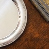 Vintage alpacca silver tray | Alpacca silver platter | Vintage serving tray | Engraved silver tray | Made in Finland