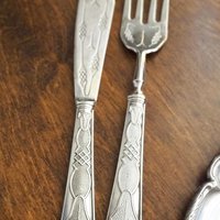 Vintage serving utensils | Vintage serving set | 1950s serving set | Vintage serving knife and fork | Vintage serveware
