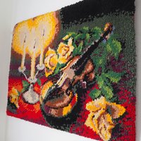 Vintage wall hanging | Vintage violin tapestry | Thick wall tapestry | Cottage core wall hanging | Vintage tapestry | Retro wall hanging