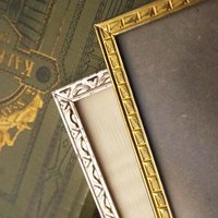 Set of two vintage photo frames | Vintage photo frames 13x18 cm | Vintage brass picture frames | Vintage silver plated frames