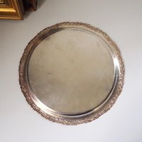 Vintage silver plated tray | Vintage silver platter | Vintage serving tray | Ornate serving tray | Silver plated tray Amy