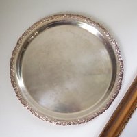 Vintage silver plated tray | Vintage silver platter | Vintage serving tray | Ornate serving tray | Silver plated tray Amy