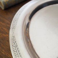 Vintage alpacca silver tray | Alpacca silver platter | Vintage serving tray | Engraved silver tray | Made in Finland