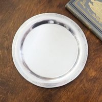 Vintage alpacca silver tray | Alpacca silver platter | Vintage serving tray | Engraved silver tray | Made in Finland