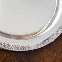 Vintage alpacca silver tray | Alpacca silver platter | Vintage serving tray | Engraved silver tray | Made in Finland