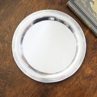 Vintage alpacca silver tray | Alpacca silver platter | Vintage serving tray | Engraved silver tray | Made in Finland