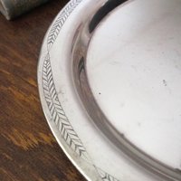 Vintage alpacca silver tray | Alpacca silver platter | Vintage serving tray | Engraved silver tray | Made in Finland