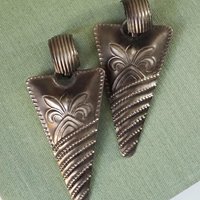 Vintage clip-on earrings | Silver tone clip-on earrings | Vintage silver tone earrings | Large clip-on earrings | Chunky earrings