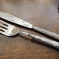 Vintage serving utensils | Vintage serving set | 1950s serving set | Vintage serving knife and fork | Vintage serveware