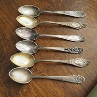 Set of six vintage teaspoons | Small silver plated teaspoons | Mismatched teaspoon set | Vintage alpacca teaspoons