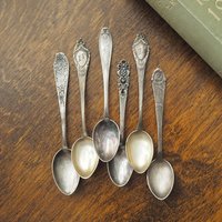 Set of six vintage teaspoons | Small silver plated teaspoons | Mismatched teaspoon set | Vintage alpacca teaspoons