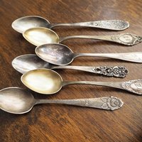 Set of six vintage teaspoons | Small silver plated teaspoons | Mismatched teaspoon set | Vintage alpacca teaspoons