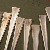 Set of ten vintage teaspoons | Small silver plated teaspoons | Matching teaspoon set | Vintage alpacca teaspoons