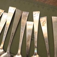 Set of ten vintage teaspoons | Small silver plated teaspoons | Matching teaspoon set | Vintage alpacca teaspoons