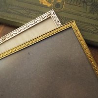 Set of two vintage photo frames | Vintage photo frames 13x18 cm | Vintage brass picture frames | Vintage silver plated frames