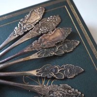 Set of six vintage teaspoons | Small silver plated teaspoons | Mismatched teaspoon set | Vintage alpacca teaspoons