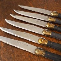 Set of six vintage steak knives | Vintage Laguiole knives | Vintage stainless steel knives | Vintage steak knife set | Acier Inox