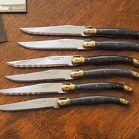 Set of six vintage steak knives | Vintage Laguiole knives | Vintage stainless steel knives | Vintage steak knife set | Acier Inox