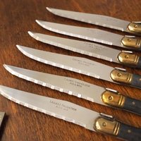 Set of six vintage steak knives | Vintage Laguiole knives | Vintage stainless steel knives | Vintage steak knife set | Acier Inox