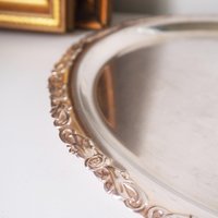 Vintage silver plated tray | Vintage silver platter | Vintage serving tray | Ornate serving tray | Silver plated tray Amy