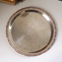 Vintage silver plated tray | Vintage silver platter | Vintage serving tray | Ornate serving tray | Silver plated tray Amy
