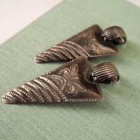 Vintage clip-on earrings | Silver tone clip-on earrings | Vintage silver tone earrings | Large clip-on earrings | Chunky earrings