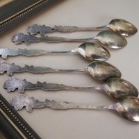 Set of six vintage teaspoons | Vintage alpacca silver teaspoons | Vintage teaspoons | Rose teaspoon set | Vintage alpacca teaspoons