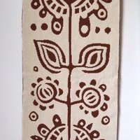 Vintage wall hanging | Long white and brown wall hanging | Scandinavian wall hanging | Vintage wall tapestry | Handmade wall tapestry