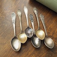 Set of six vintage teaspoons | Small silver plated teaspoons | Mismatched teaspoon set | Vintage alpacca teaspoons