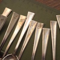 Set of ten vintage teaspoons | Small silver plated teaspoons | Matching teaspoon set | Vintage alpacca teaspoons