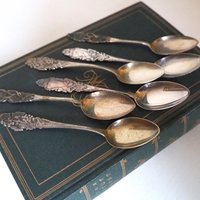 Set of six vintage teaspoons | Small silver plated teaspoons | Mismatched teaspoon set | Vintage alpacca teaspoons
