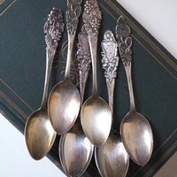 Set of six vintage teaspoons | Small silver plated teaspoons | Mismatched teaspoon set | Vintage alpacca teaspoons
