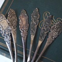 Set of six vintage teaspoons | Small silver plated teaspoons | Mismatched teaspoon set | Vintage alpacca teaspoons