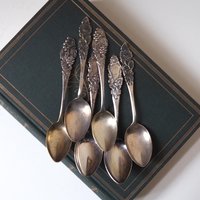 Set of six vintage teaspoons | Small silver plated teaspoons | Mismatched teaspoon set | Vintage alpacca teaspoons