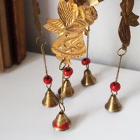 Vintage wind chime | Vintage brass wind chime | Brass wind chime | Angel wind chime with bells | Vintage Christmas decor