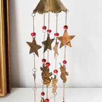 Vintage wind chime | Vintage brass wind chime | Brass wind chime | Angel wind chime with bells | Vintage Christmas decor